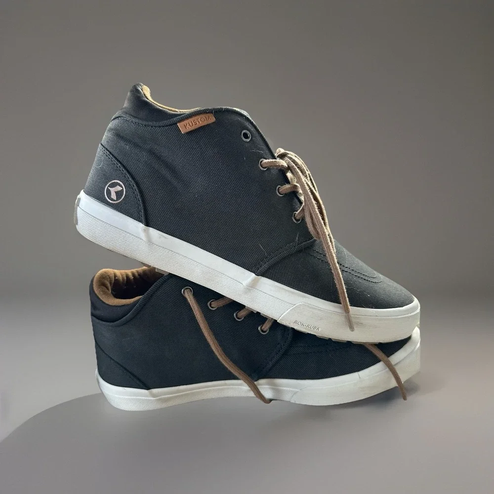 Kustom Men's Hotham Black Canvas Skate Sneakers US 11 Casual Shoes Travelite AUS